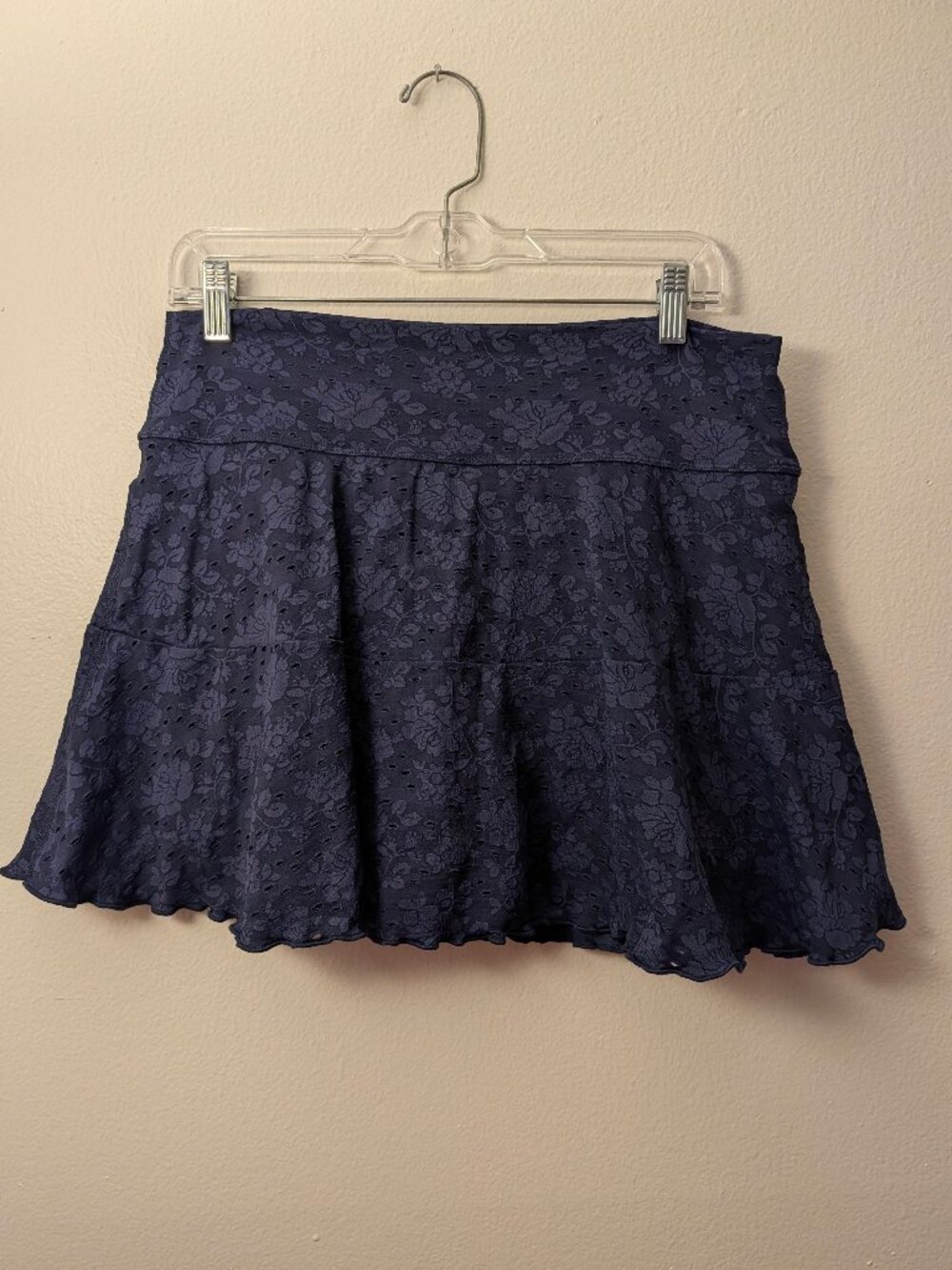 aerie Offline Lace Skirt Skort Ruffle Navy Blue Large